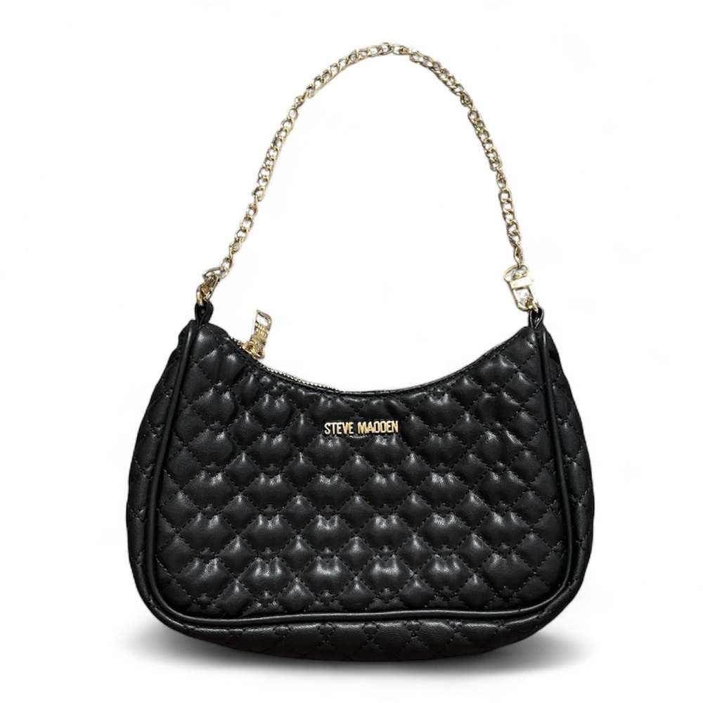Steve Madden Quilted Shoulder Bag w/ Gold Chain Strap